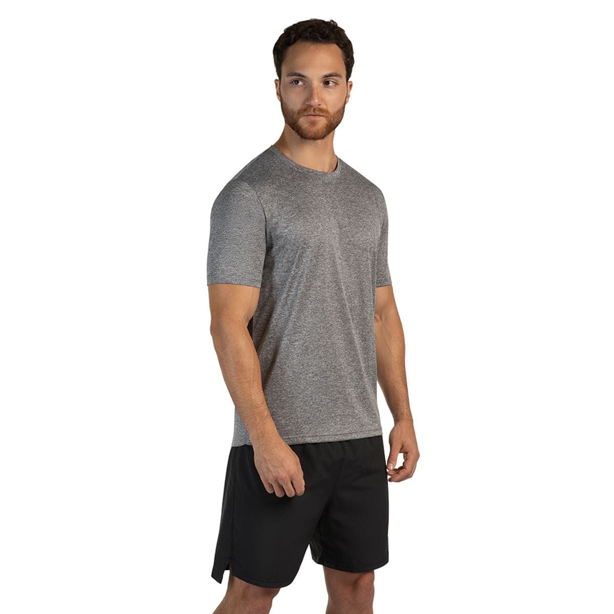 Camiseta de Corrida Masculina Mizuno Run Spark 2 Mescla Cinza