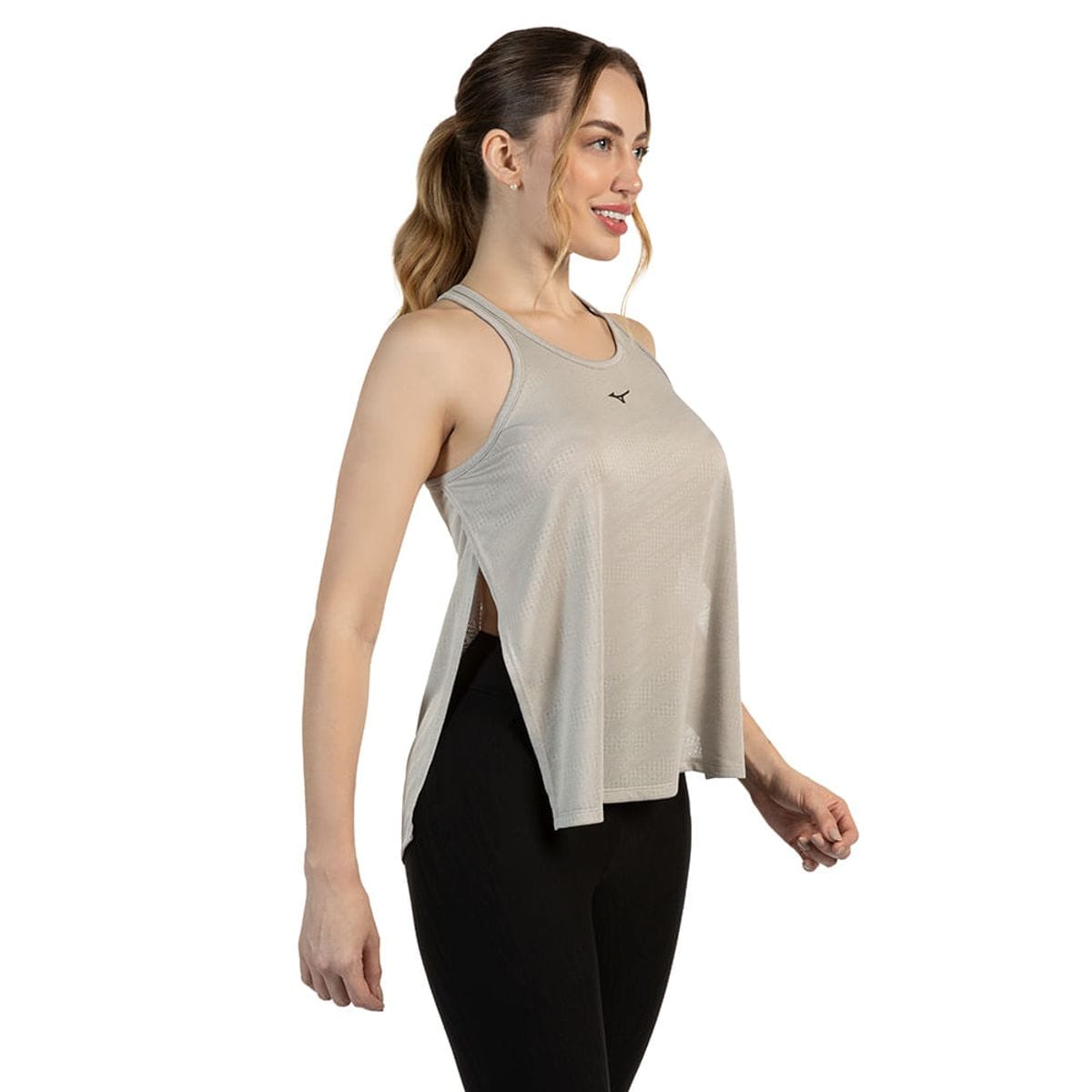 Regata de Corrida Feminina Mizuno Soul Fit Fresh 2 Cinza