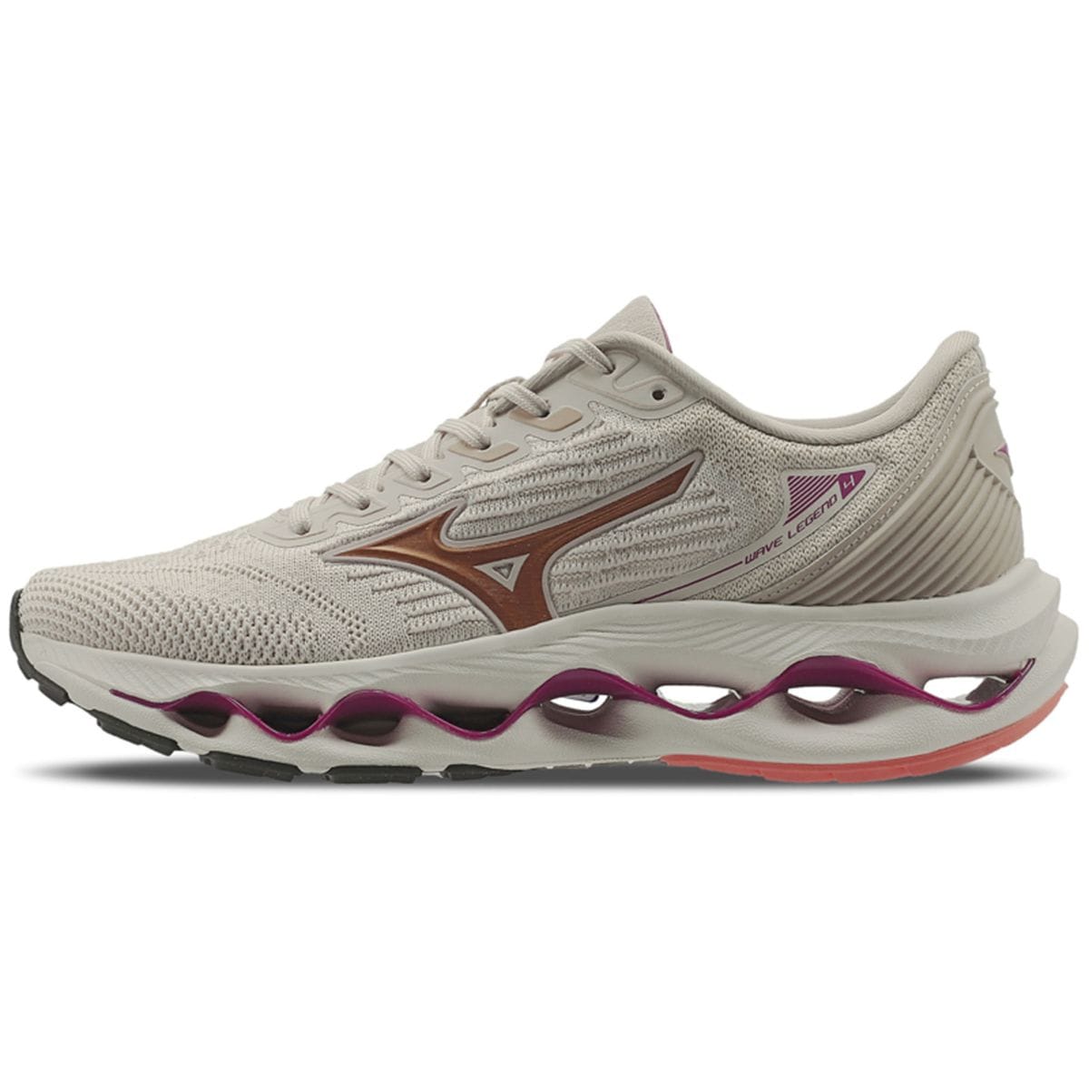 Tênis de Corrida Feminino Mizuno Wave Legend 4 Bege