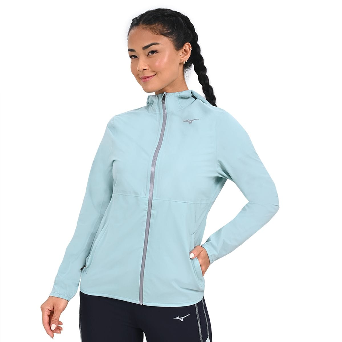 Jaqueta de Corrida Feminina Mizuno Waterproof 20K Azul