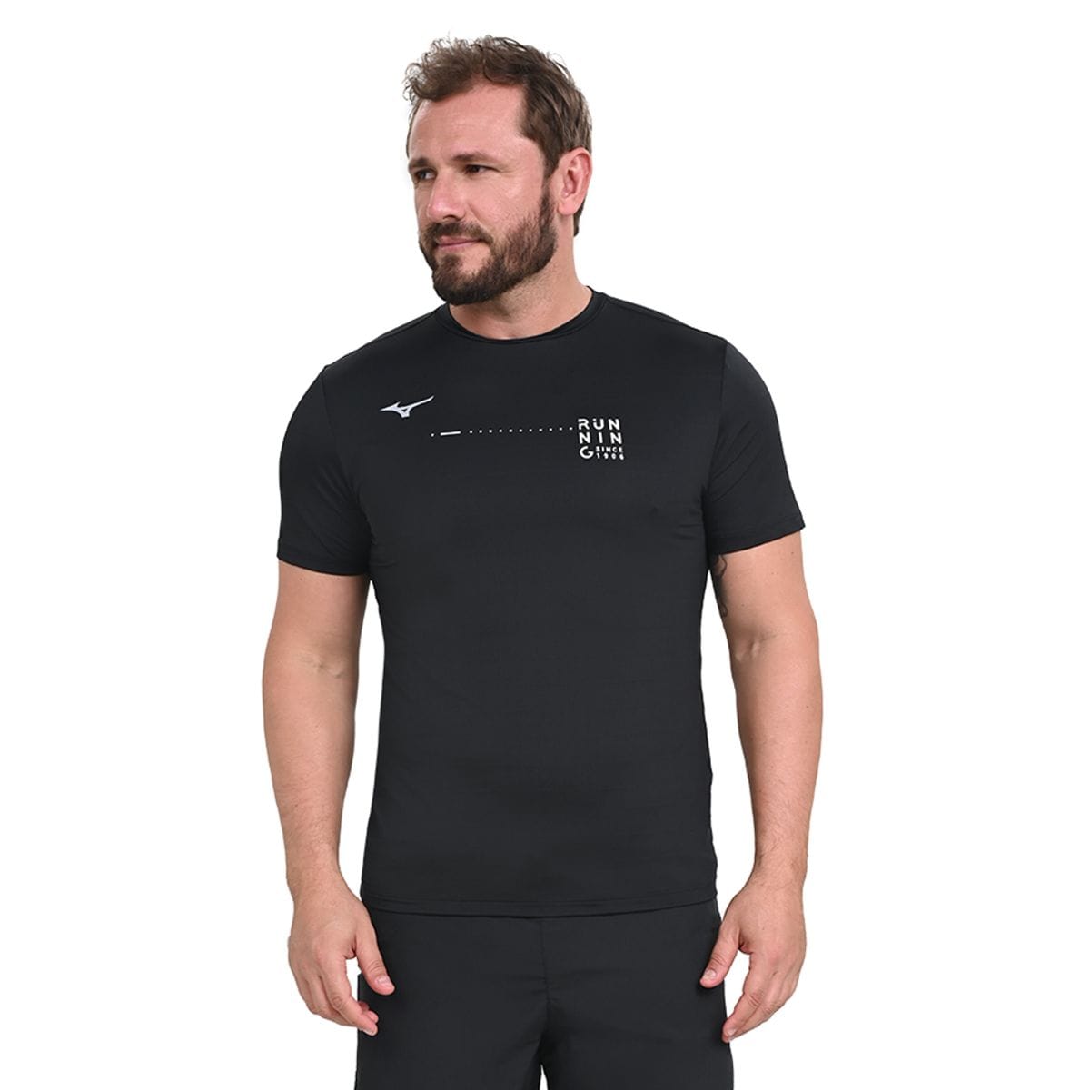 Camiseta de Treino Masculina Mizuno Focus Stamp Preto