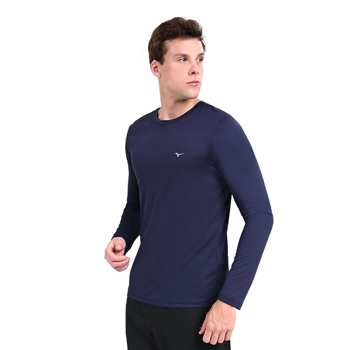 Camiseta Manga Longa de Treino Masculina Mizuno Nirvana Azul