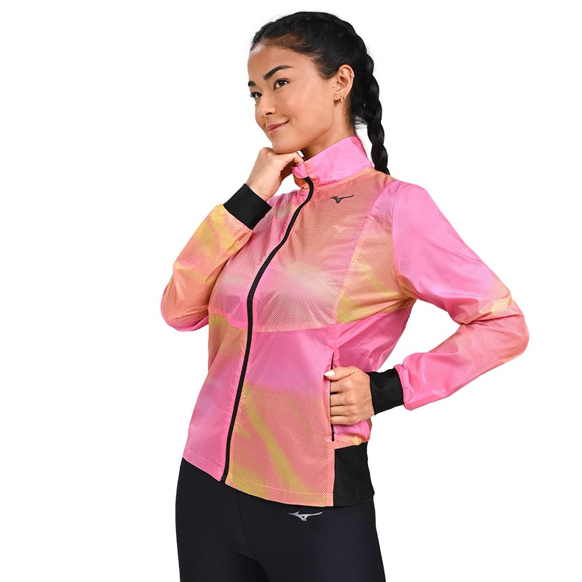 Jaqueta de Corrida Feminina Mizuno Premium Aero Rosa