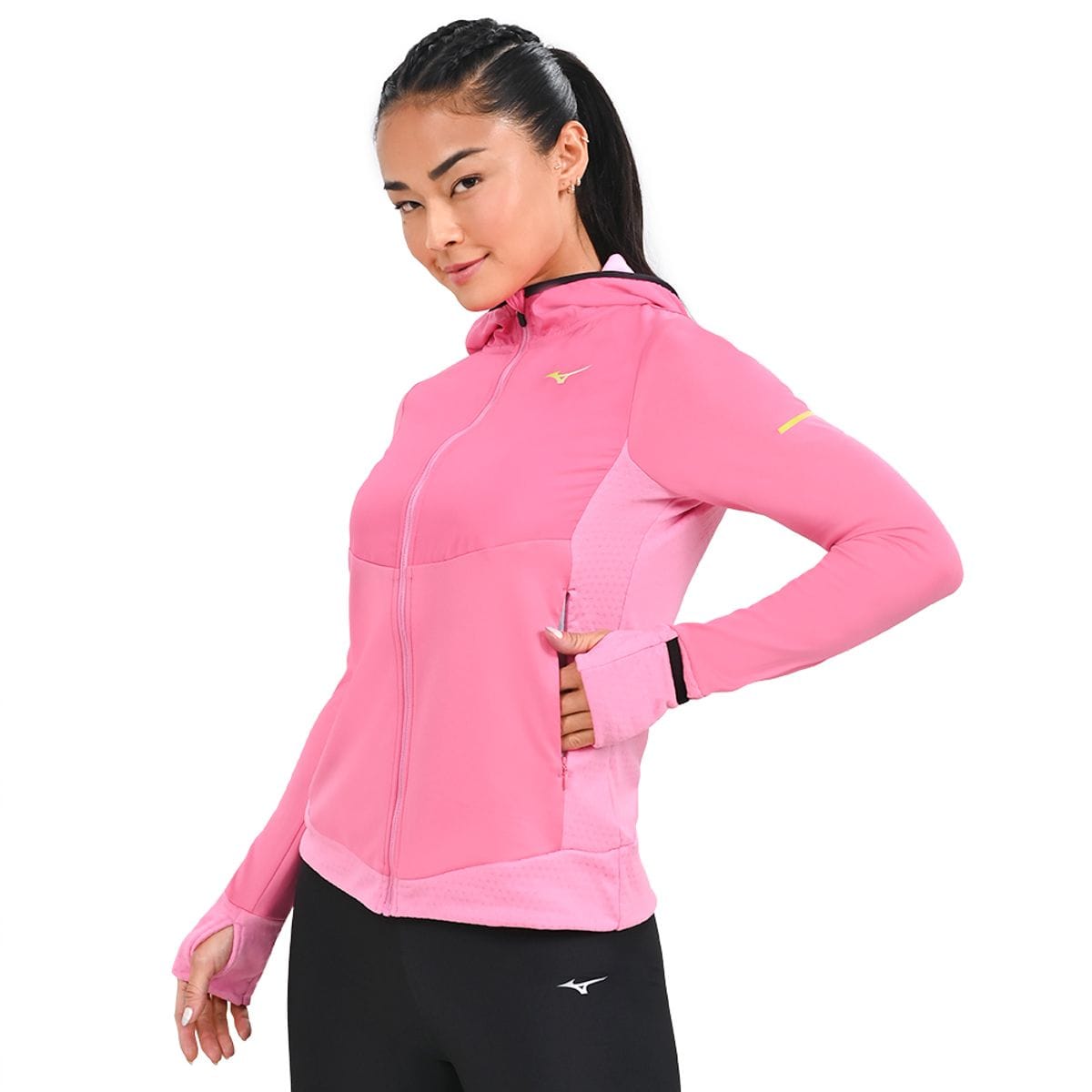 Jaqueta de Corrida Feminina Mizuno Warmalite Hybrid Rosa
