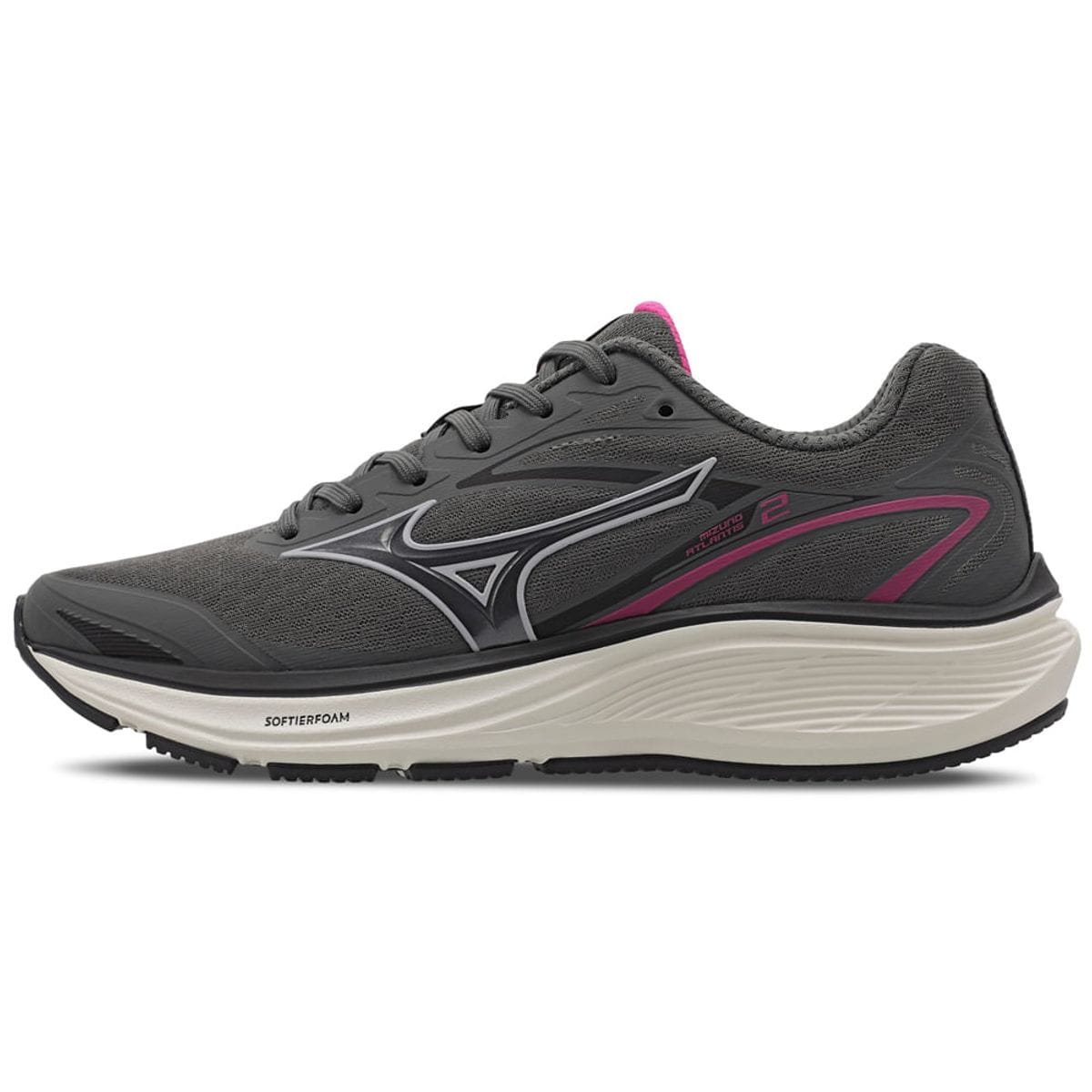 Vista principal Tênis de Corrida Mizuno Atlantis 2 Feminino Cinza Mizuno
