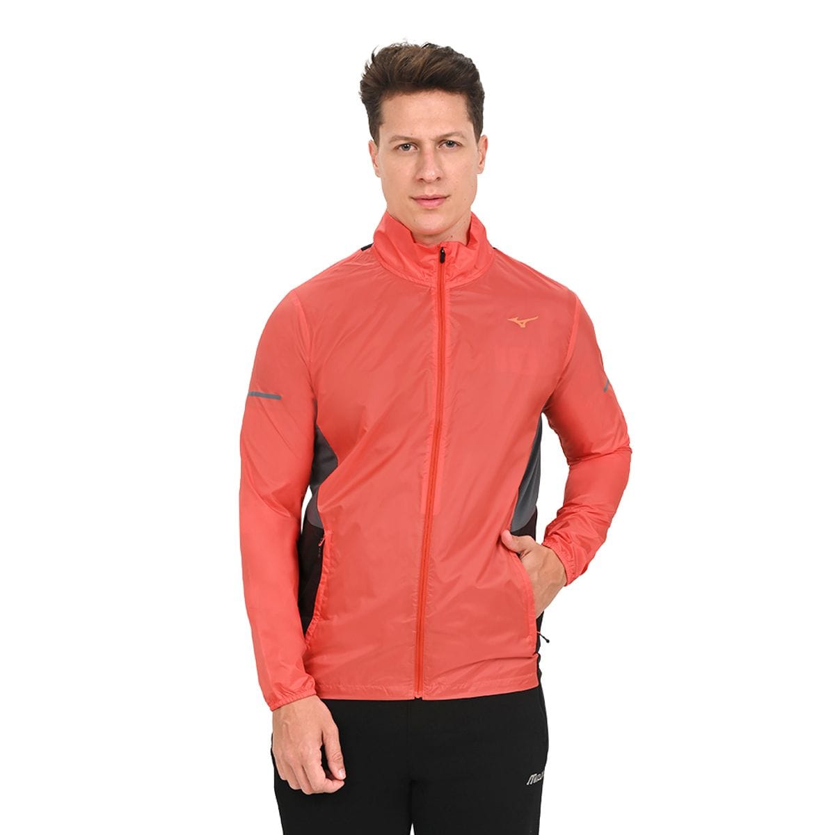 Jaqueta de Corrida Masculina Mizuno Aero Laranja