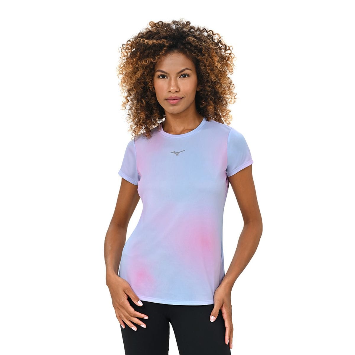 Vista principal Camiseta de Treino Feminina Mizuno Impulse Core Graphic Azul Mizuno