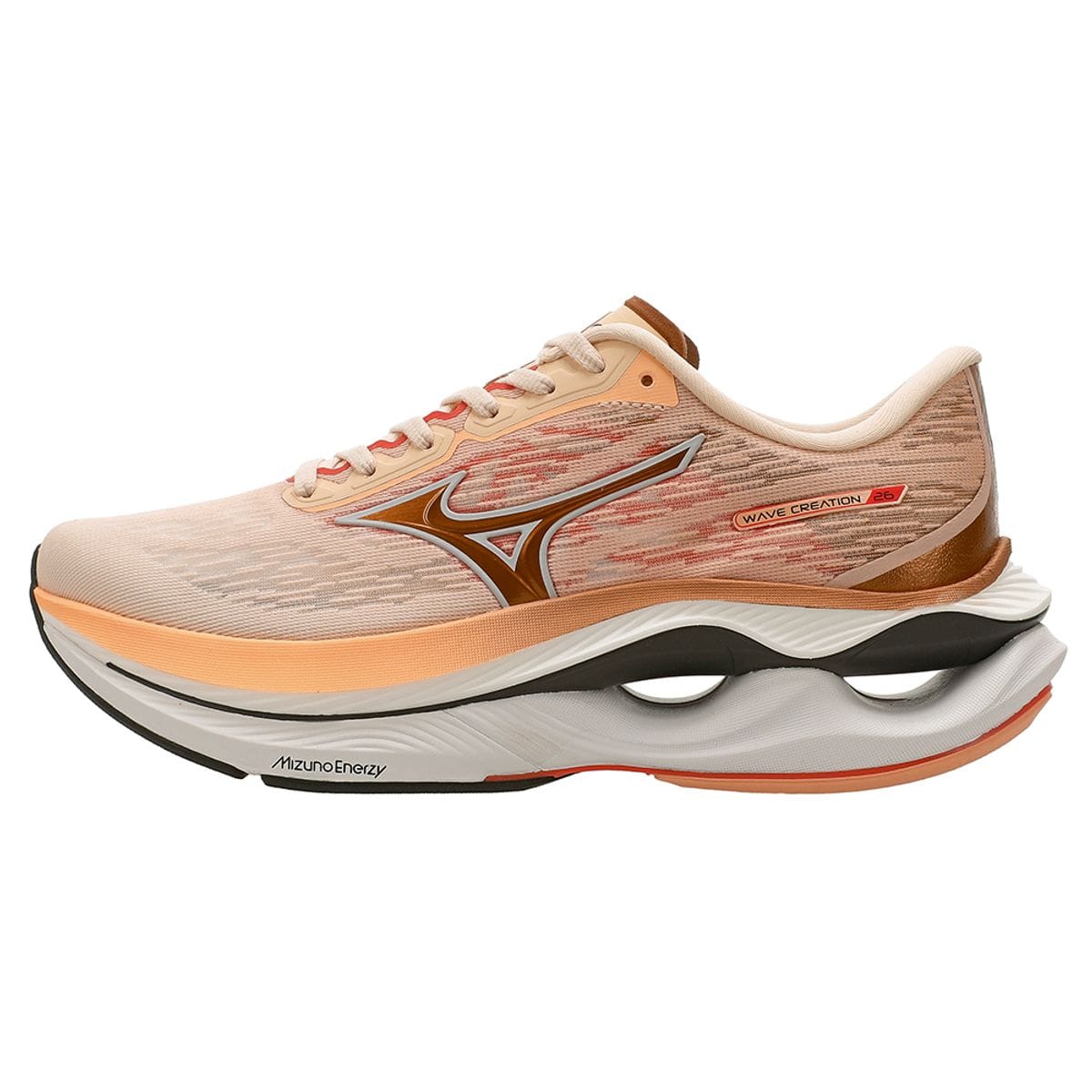 Vista principal Tênis de Corrida Mizuno Wave Creation 26 Feminino Laranja Mizuno