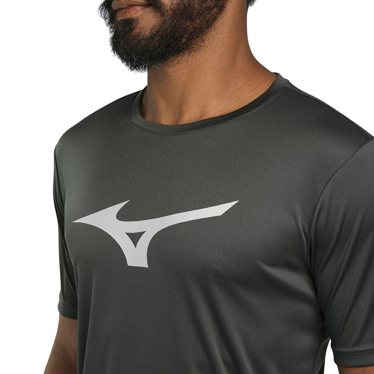 Camiseta de Corrida Masculina Mizuno Run Spark Cinza