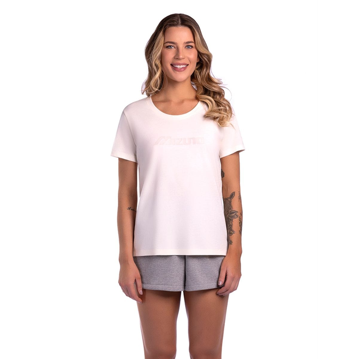 Camiseta Feminina Mizuno Basic Run Bird Branco