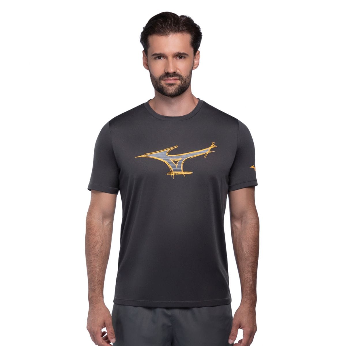 Camiseta de Treino Masculina Mizuno Energy Stamp Cinza