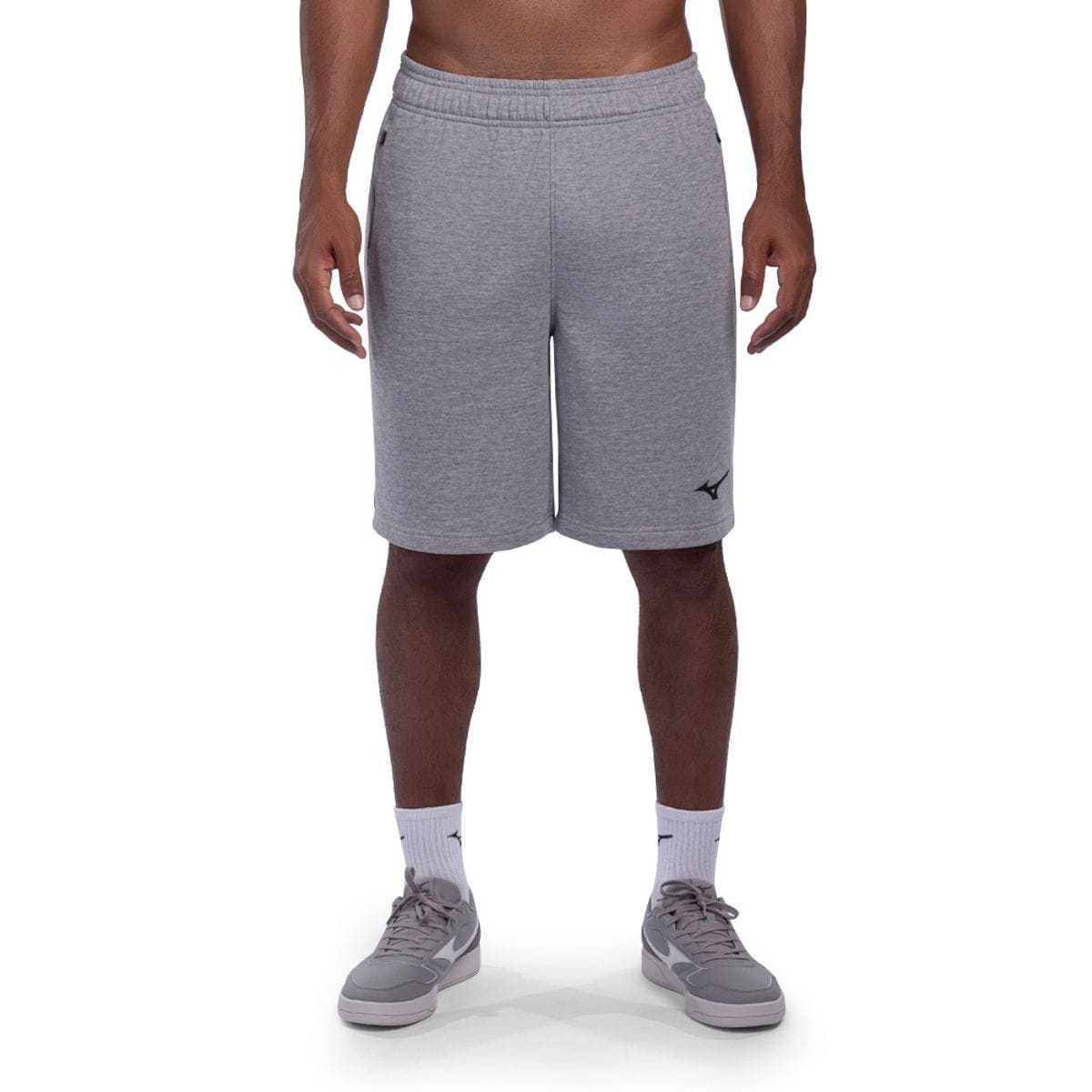 Bermuda Mizuno Moletom Masculina Cinza