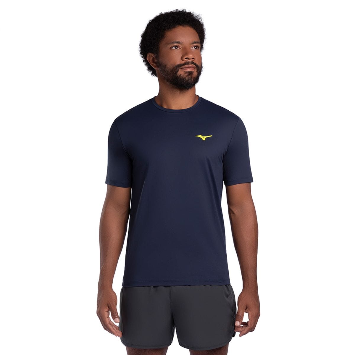 Camiseta de Corrida Mizuno Focus Stamp Masculina Azul
