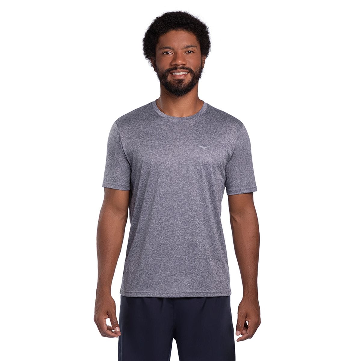 Camiseta de Corrida Masculina Mizuno Run Spark 2 Mescla Azul