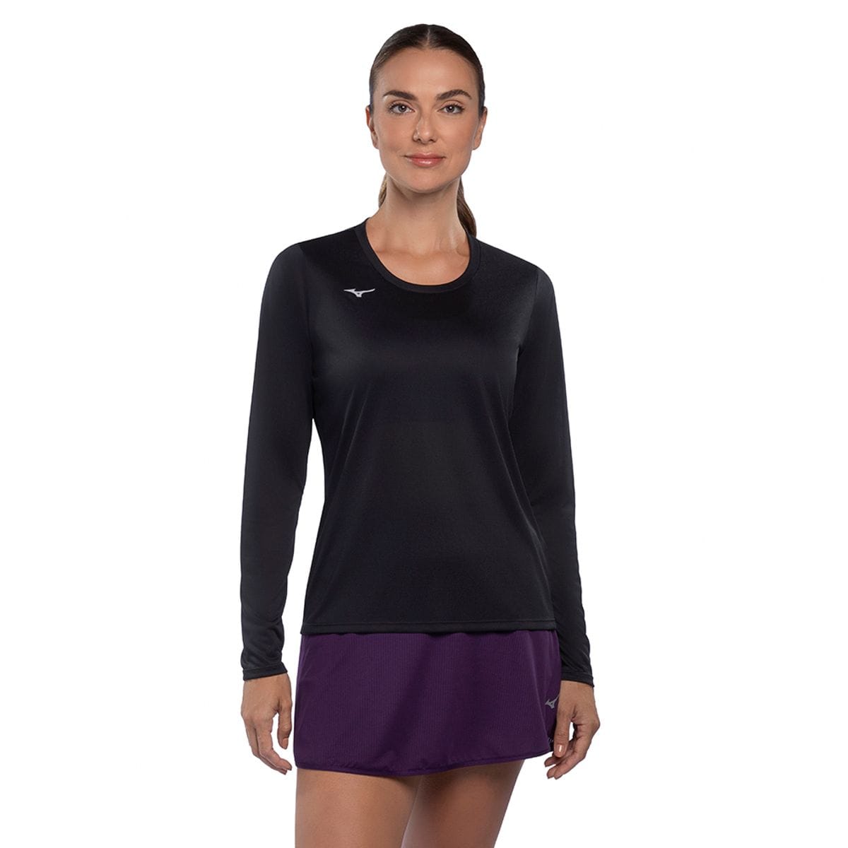 Camiseta de Treino Manga Longa Mizuno Energy 2.0 Feminina Preto