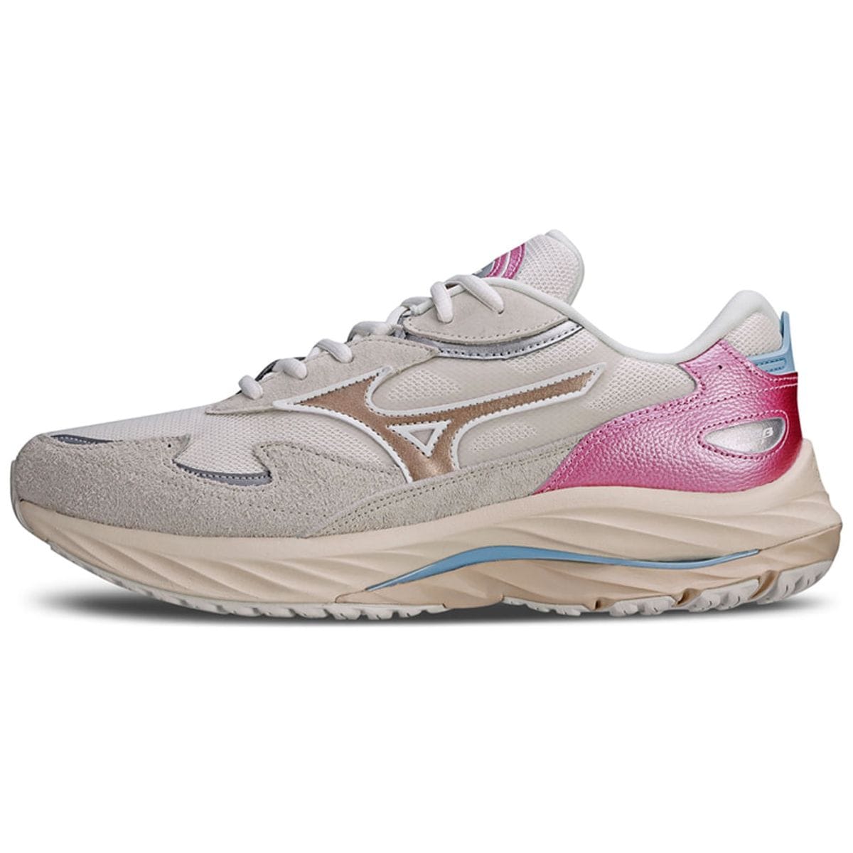 Vista principal Tênis Casual Mizuno Wave Rider Beta Bege Mizuno