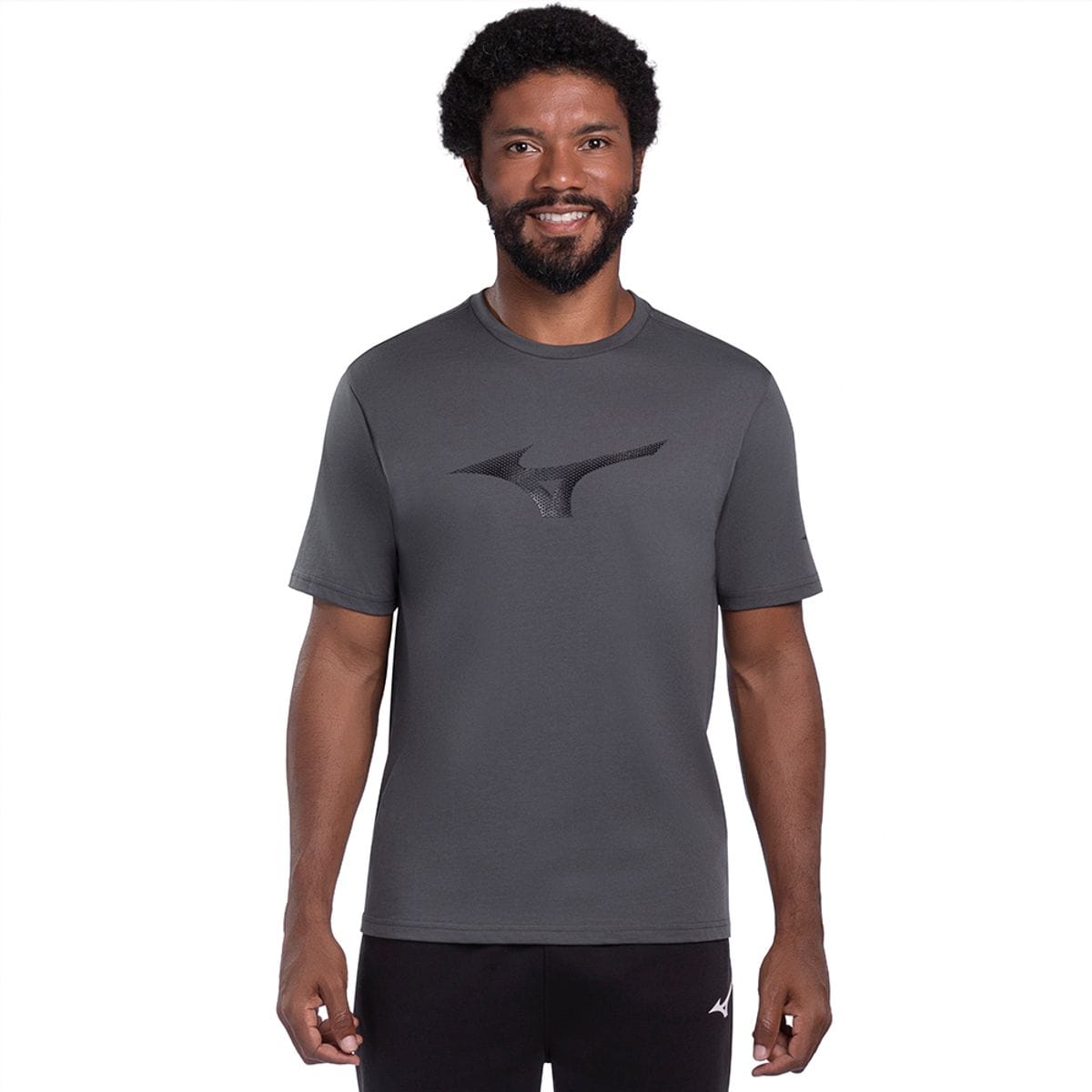 Vista principal Camiseta Mizuno Stamp Masculina Cinza Mizuno