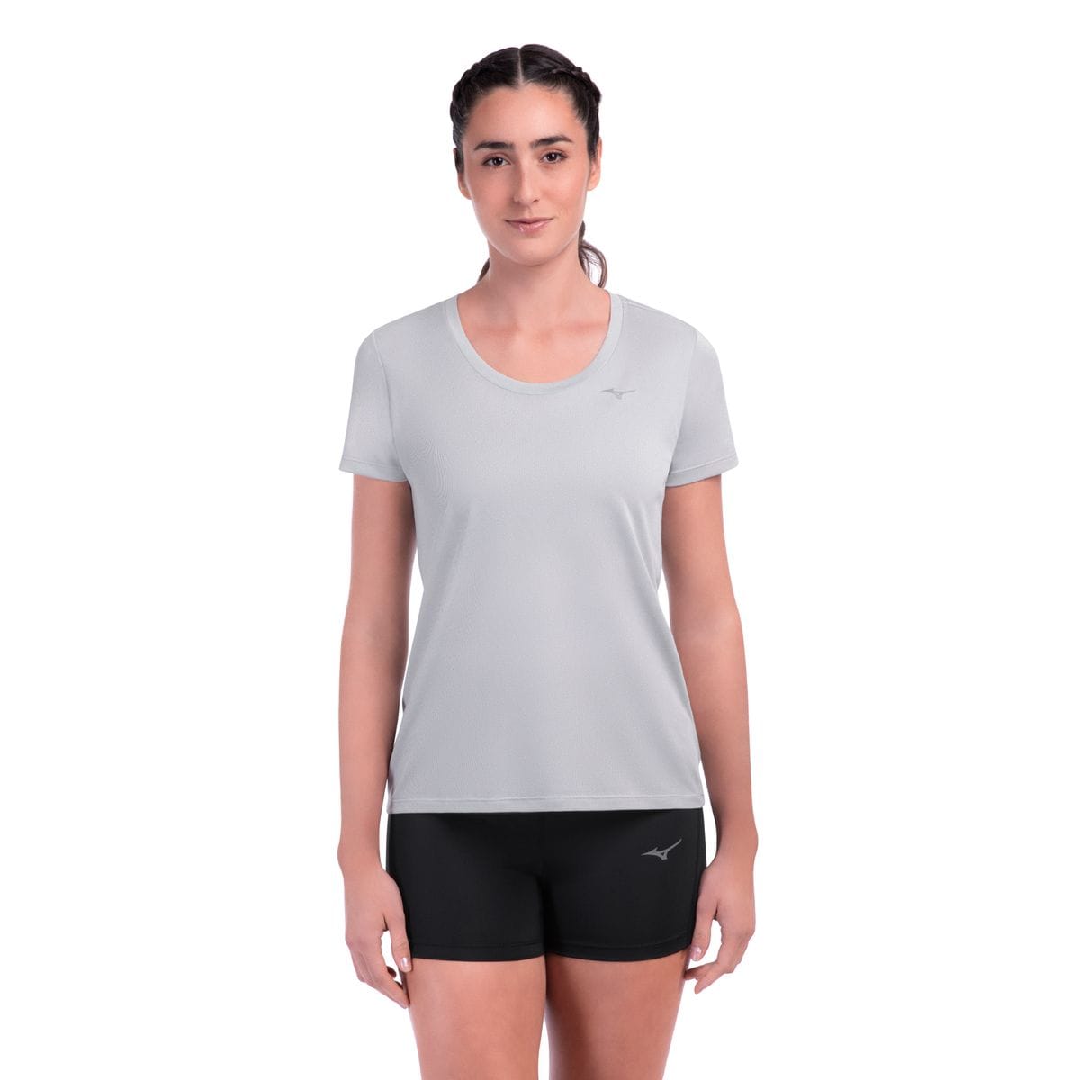 Camiseta de Corrida Mizuno Nirvana Feminina Cinza