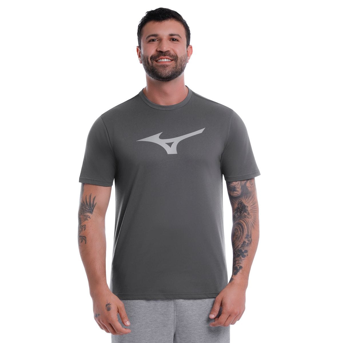Camiseta Mizuno Basic Big Masculina Cinza