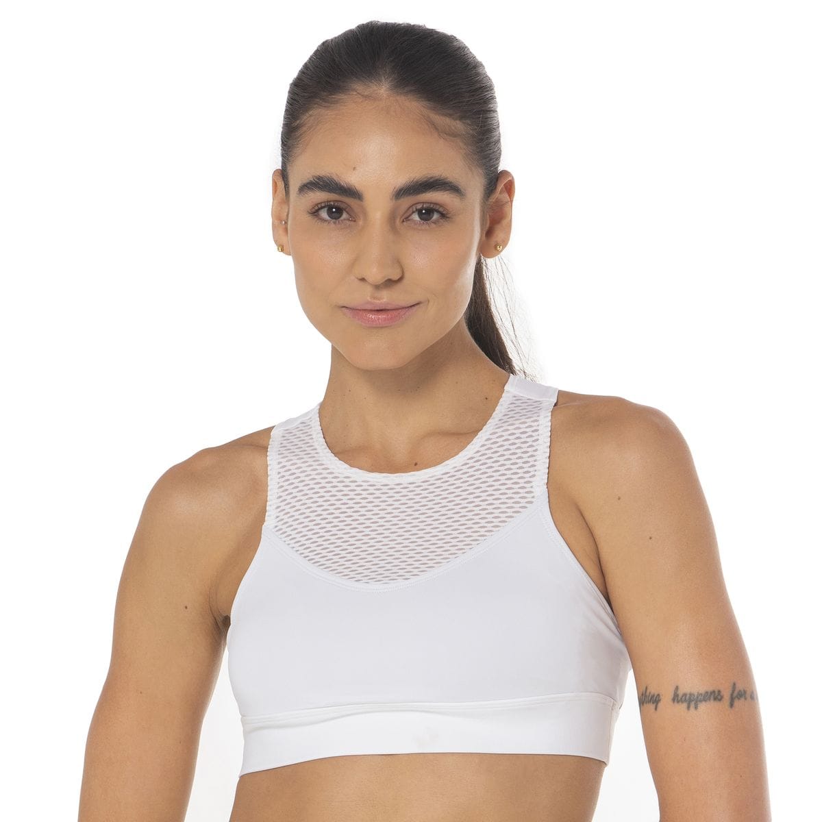 Vista principal Top de Tennis Mizuno Padded Feminino Branco Mizuno