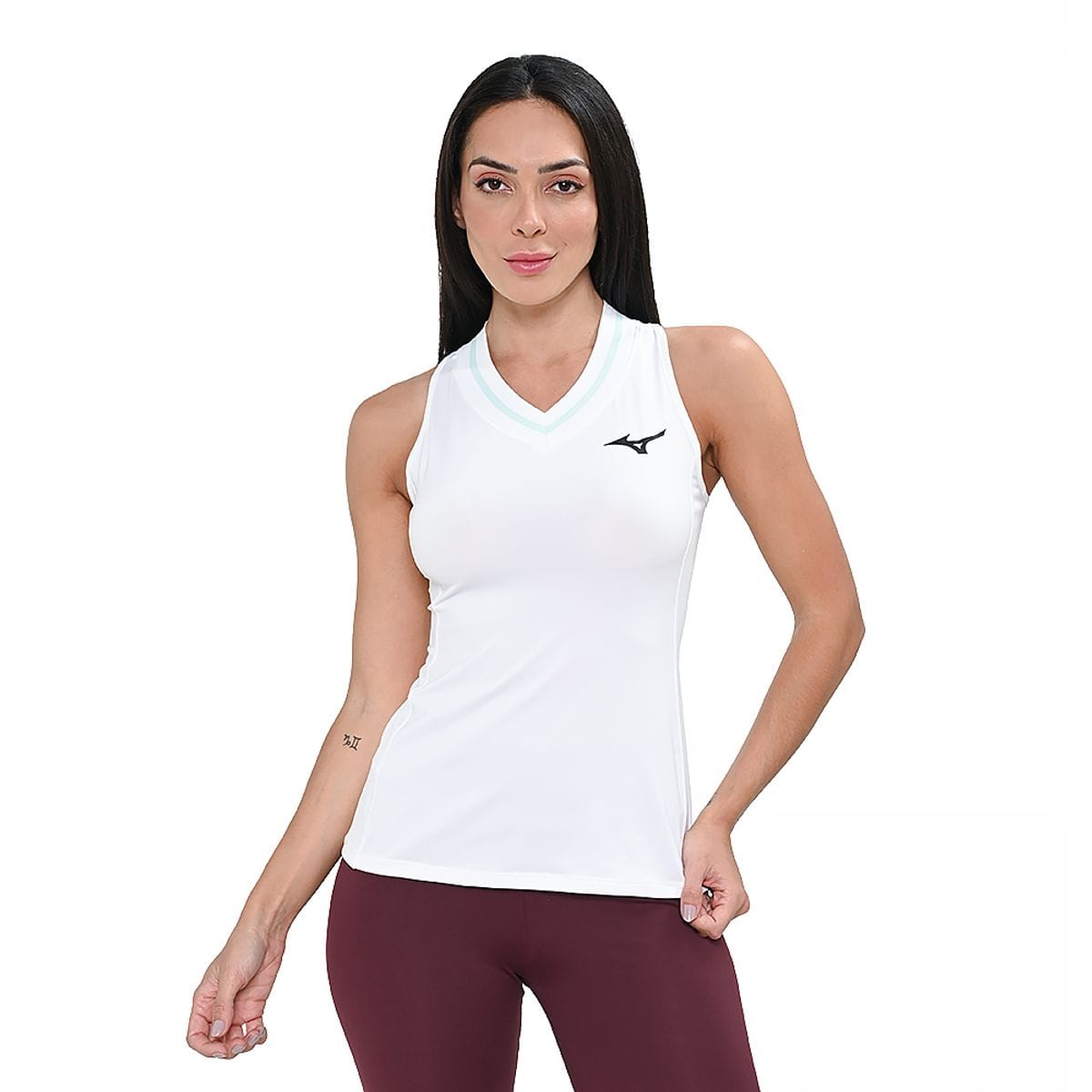 Regata de Tennis Mizuno Frontier Tank Feminina Branco