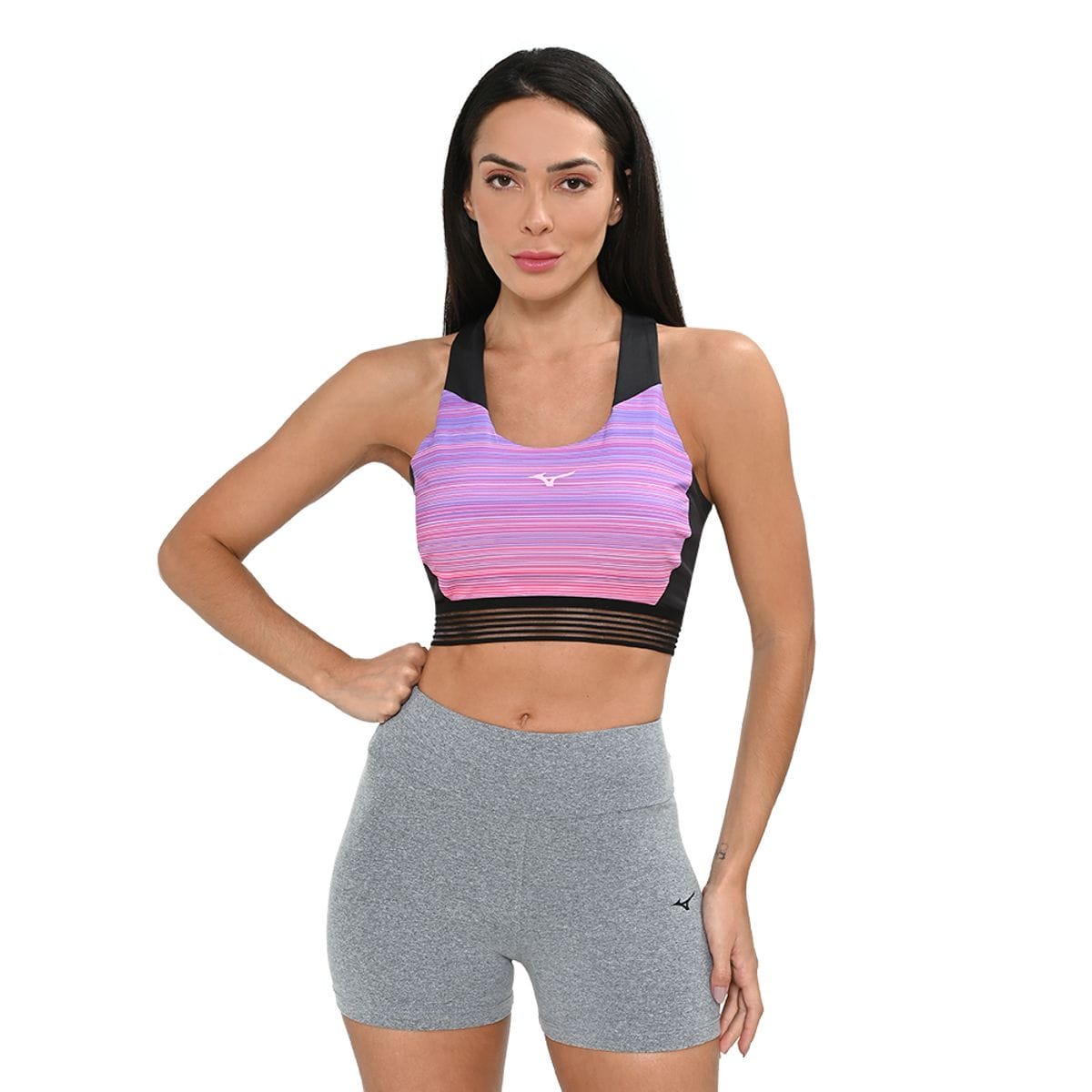 Vista principal Top de Treino Feminino Mizuno High Preto Mizuno