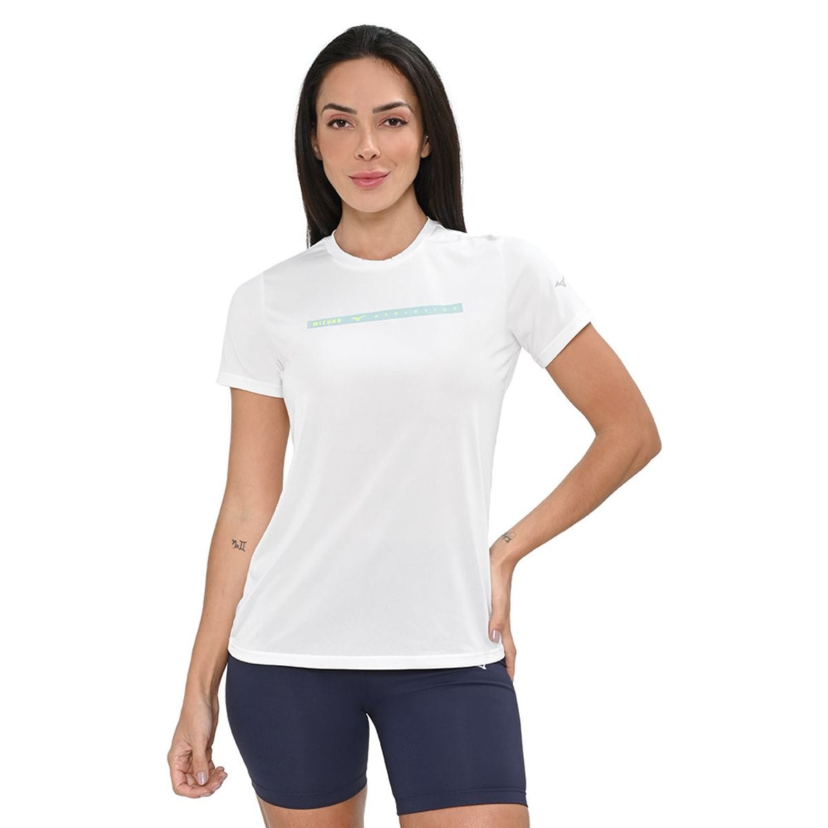 Camiseta de Treino Mizuno Energy Stamp Feminina Branco