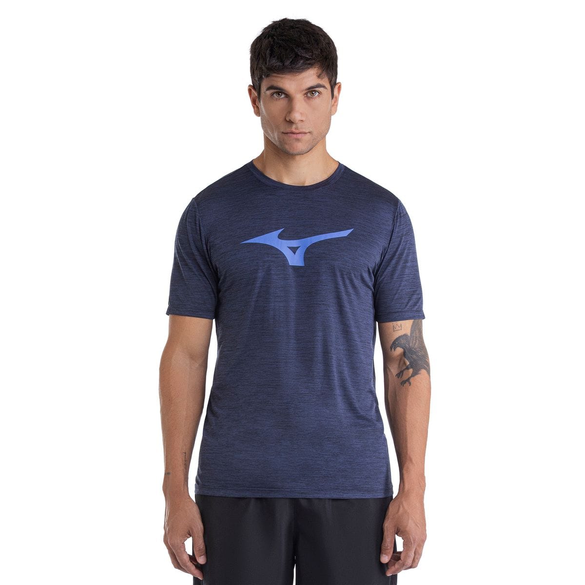 Camiseta de Corrida Mizuno Run Spark Mescla Masculina Azul