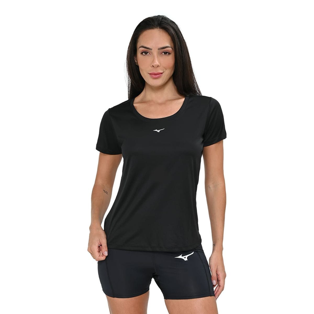 Camiseta de Corrida Feminina Mizuno Run Spark Preto