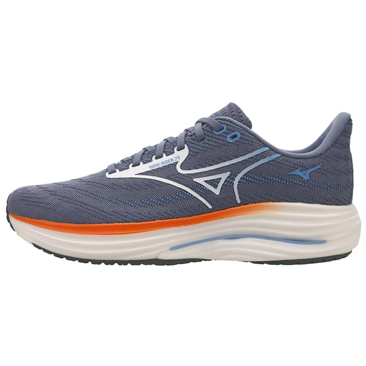 Vista principal Tênis de Corrida Mizuno Wave Rider 29 Masculino Cinza Mizuno
