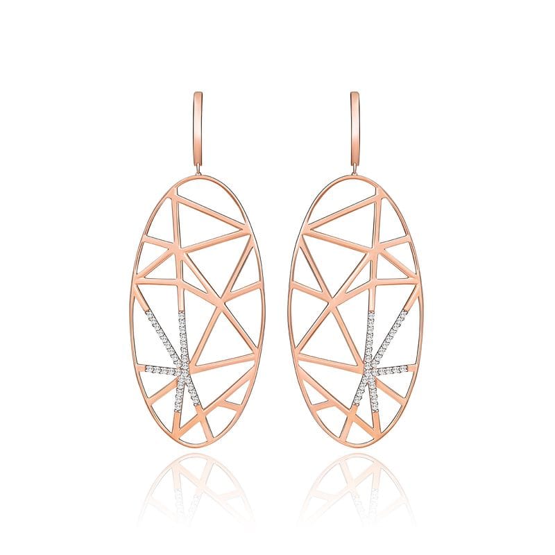 Brinco em Ouro Rosé com Diamante