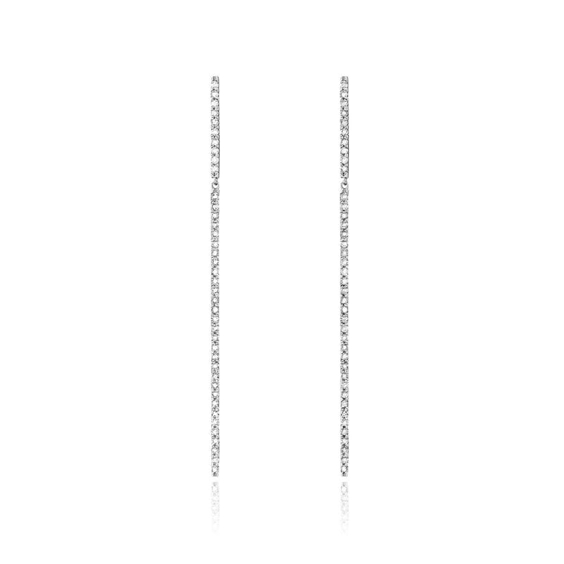 Brinco em Ouro Branco com Diamante