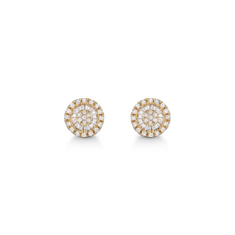 Brinco Stud com Diamantes em Ouro Branco 18k - 8 mm