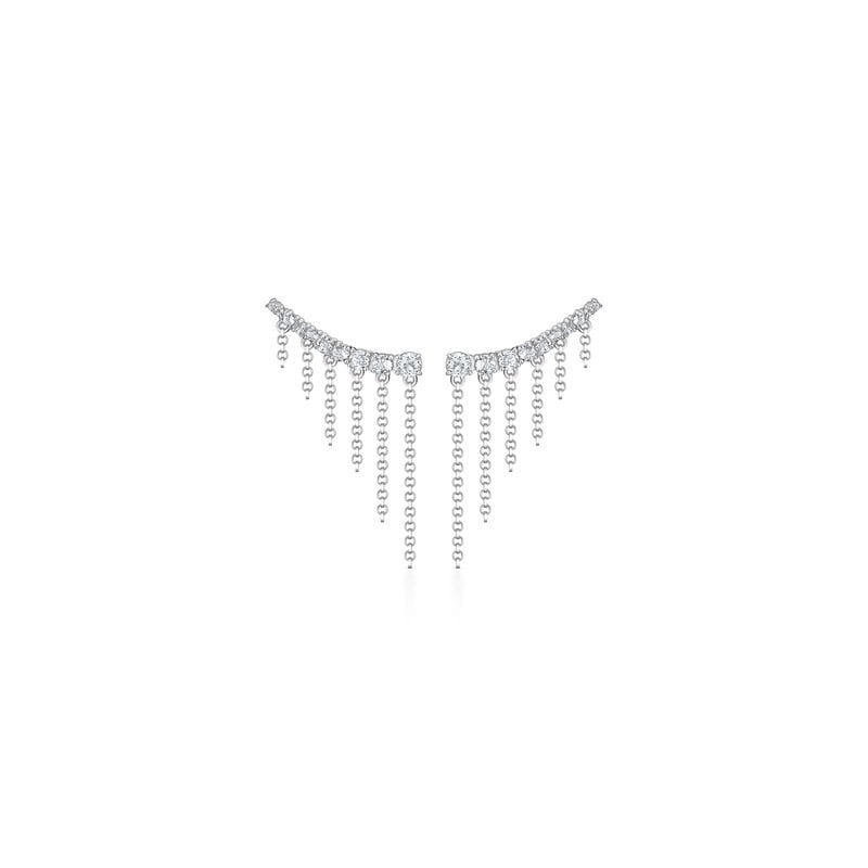 Vista principal Brinco Franjas Corrente com Topázio em Prata 925 Monte Carlo