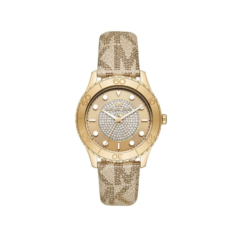 Vista principal Relógio Michael Kors Feminino em Tecido Dourado Michael Kors