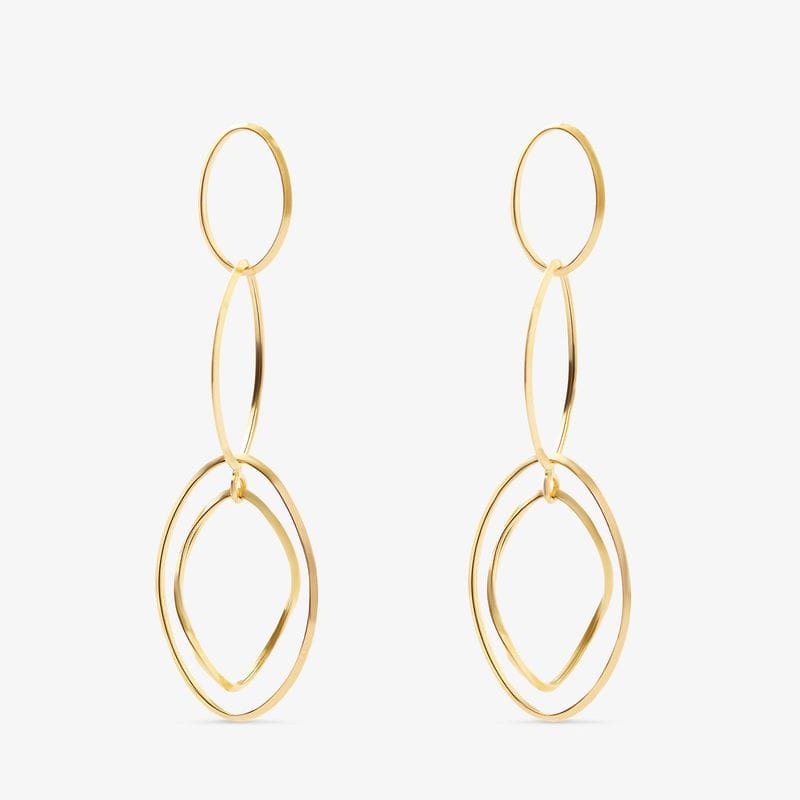 Brinco Argola Entrelaçada em Ouro Amarelo 18k - 48mm