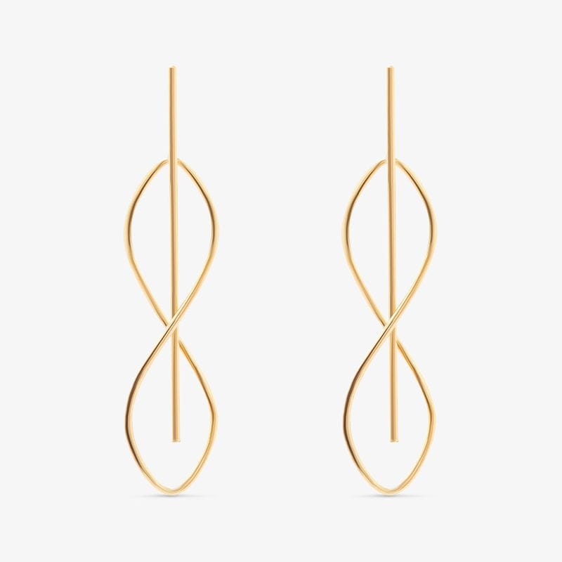 Brinco Argola Infinito em Ouro Amarelo 18k - 59mm