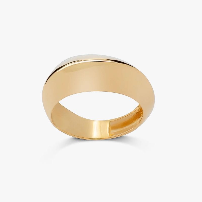 Anel Assimétrico em Prata 925 com Banho de Ouro Amarelo 18k