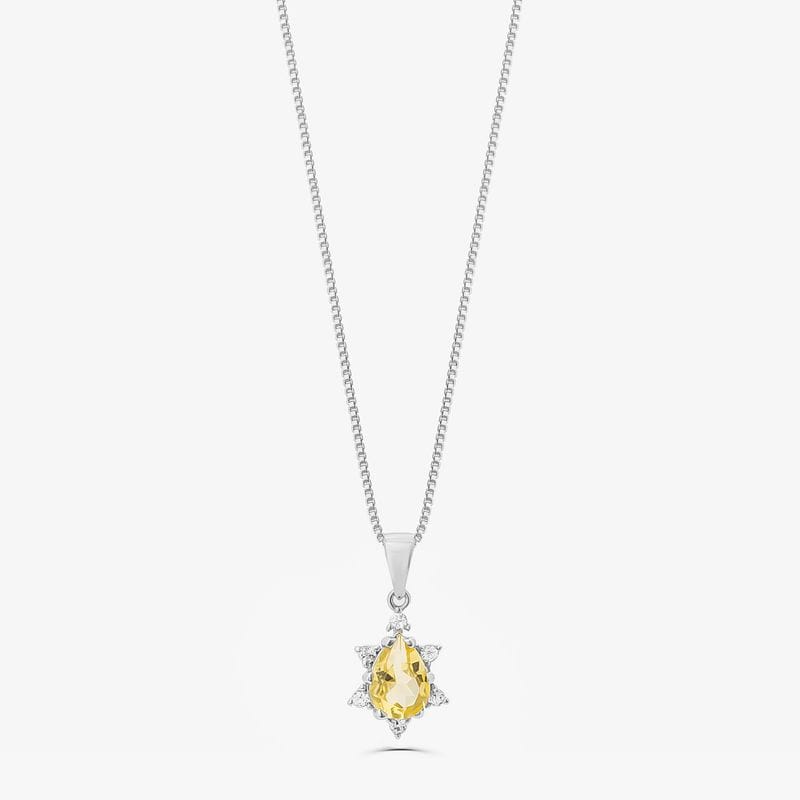 Pingente Oval com Citrino e Topázio em Prata 925