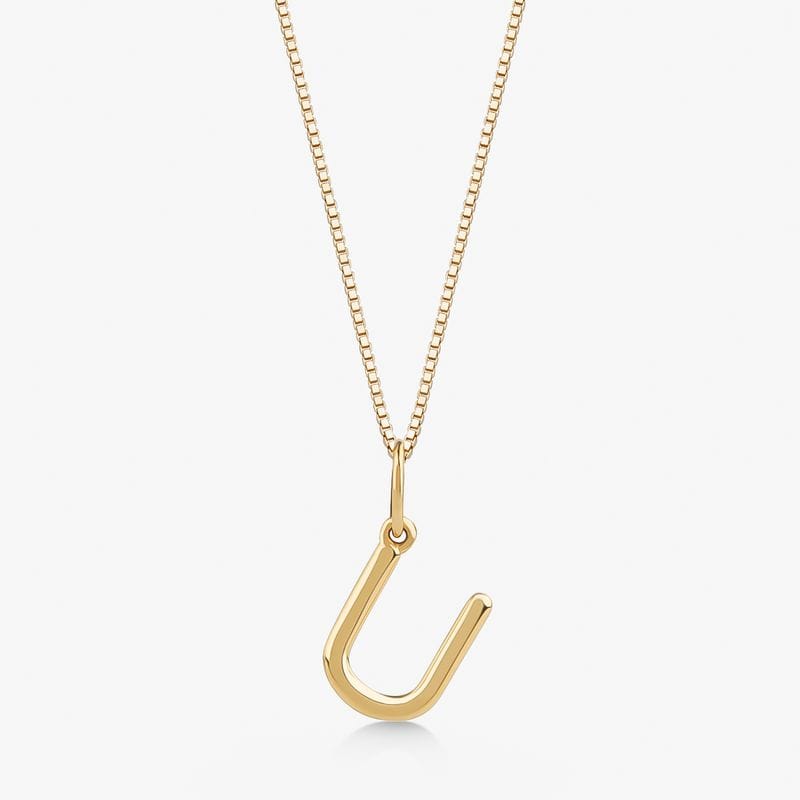 Pingente Letra U em Ouro Amarelo 18k