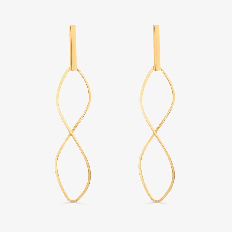 Brinco Argola Curvada em Ouro Amarelo 18k - 56mm