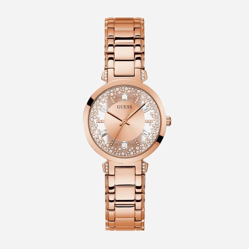 Vista principal Relógio Guess Feminino em Aço Rosé com Cristais Guess