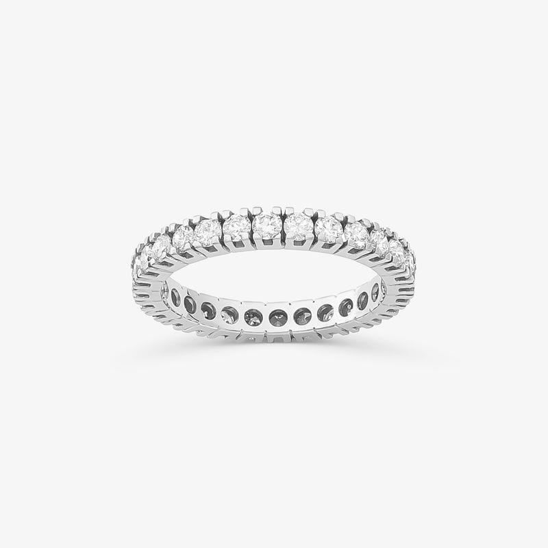 Anel em Ouro Branco 18K com Diamante