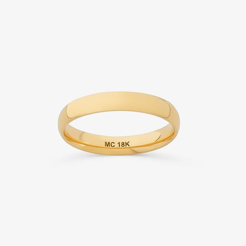 Vista principal Aliança Anatômica em Ouro Amarelo 18k - 3,8 mm Monte Carlo