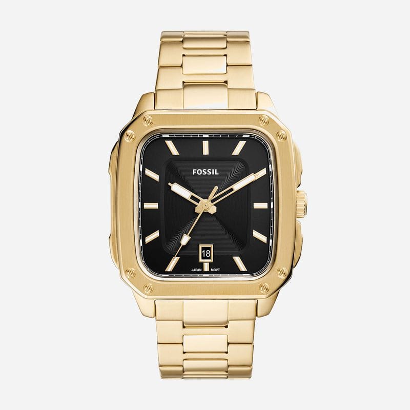 Vista principal Relógio Fossil Inscription Masculino em Aço Dourado FS5932/1DN Fossil