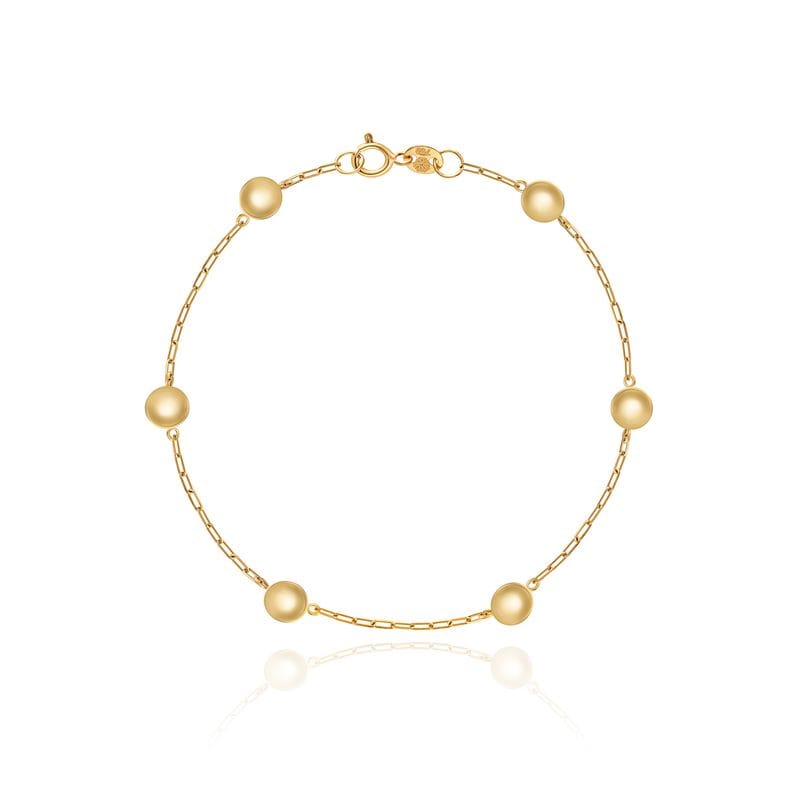 Pulseira Esfera em Ouro Amarelo 18k - 18 cm