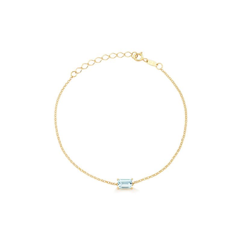 Pulseira com Topázio Azul em Ouro Amarelo 18k