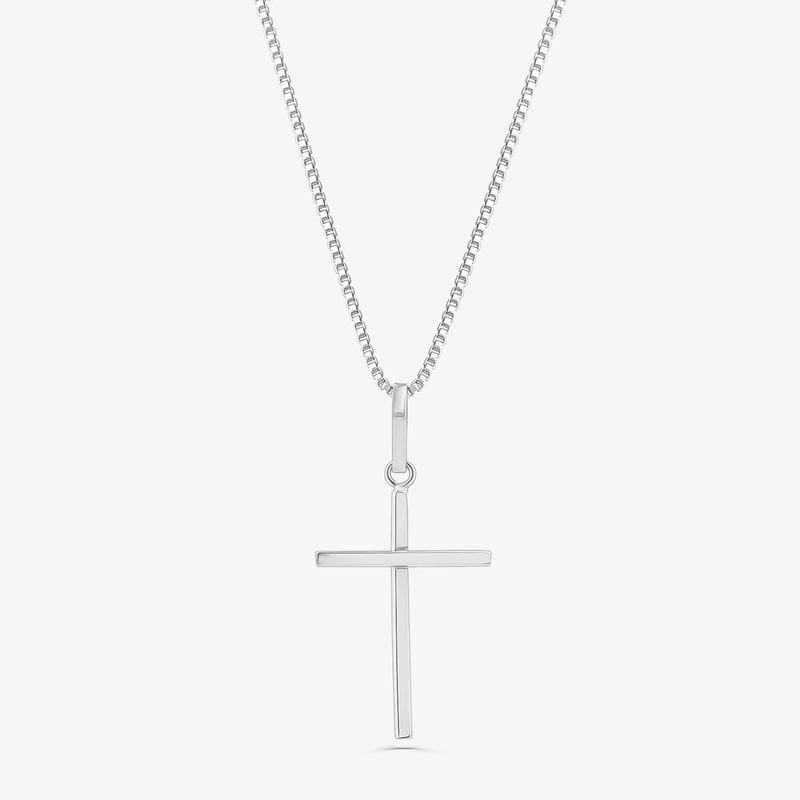Pingente Cruz em Ouro Branco 18k