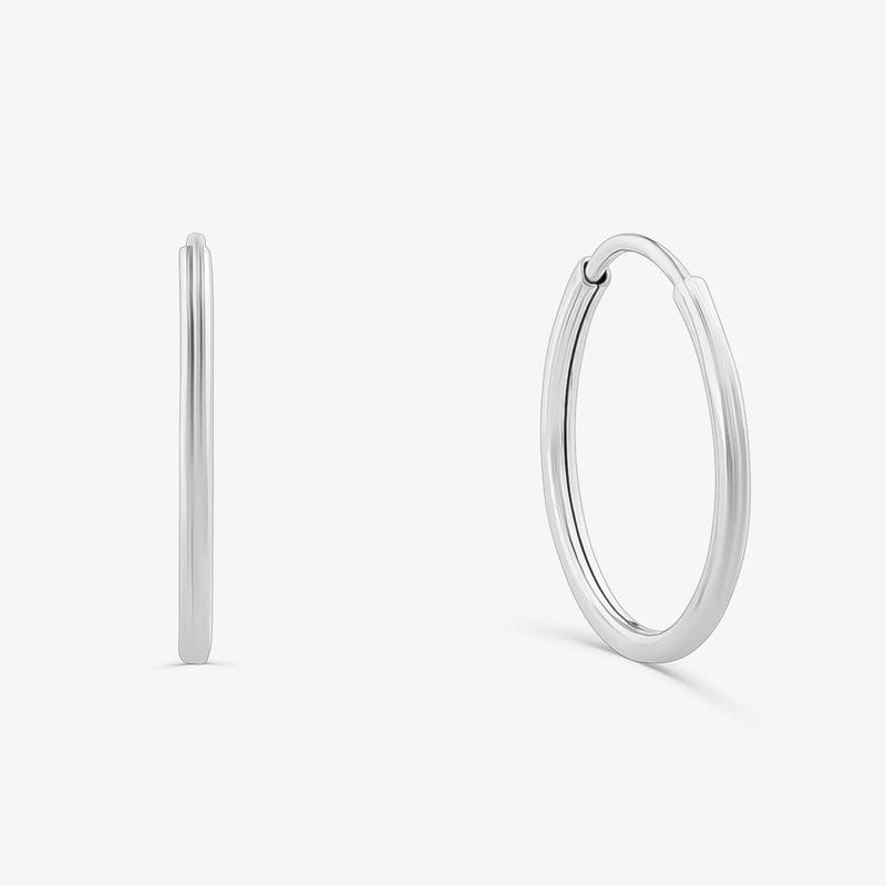 Brinco Argola Fio Quadrado em Ouro Branco 18k - 13mm