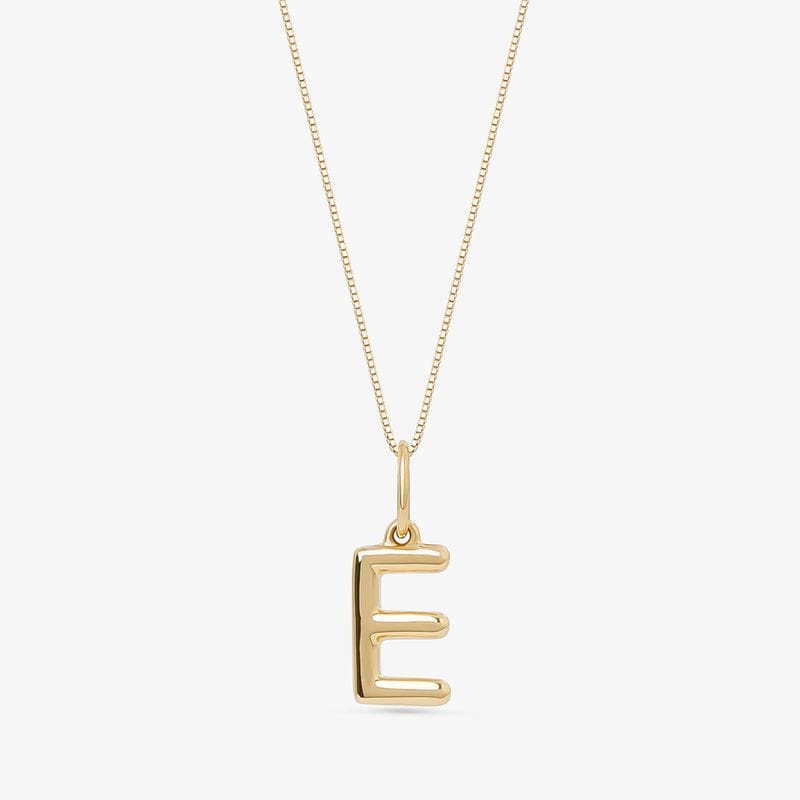 Pingente Letra E em Ouro Amarelo 18k